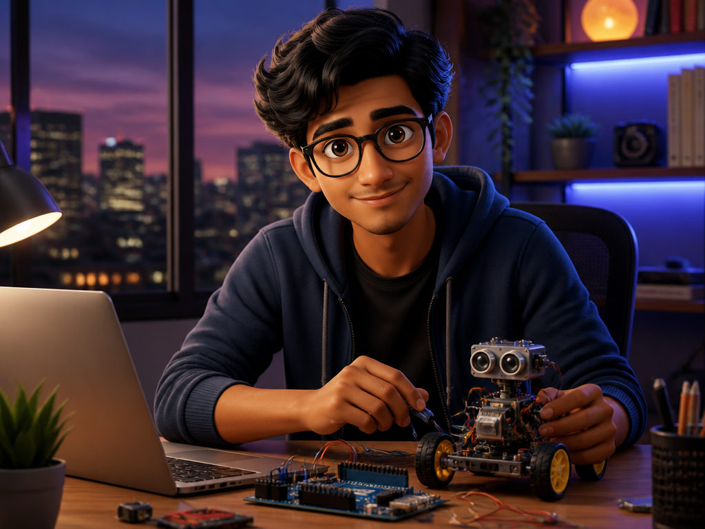 Harsh Nishad working with software and robotics